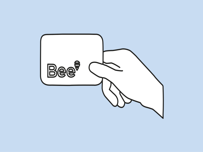 Bee Card hand Blue