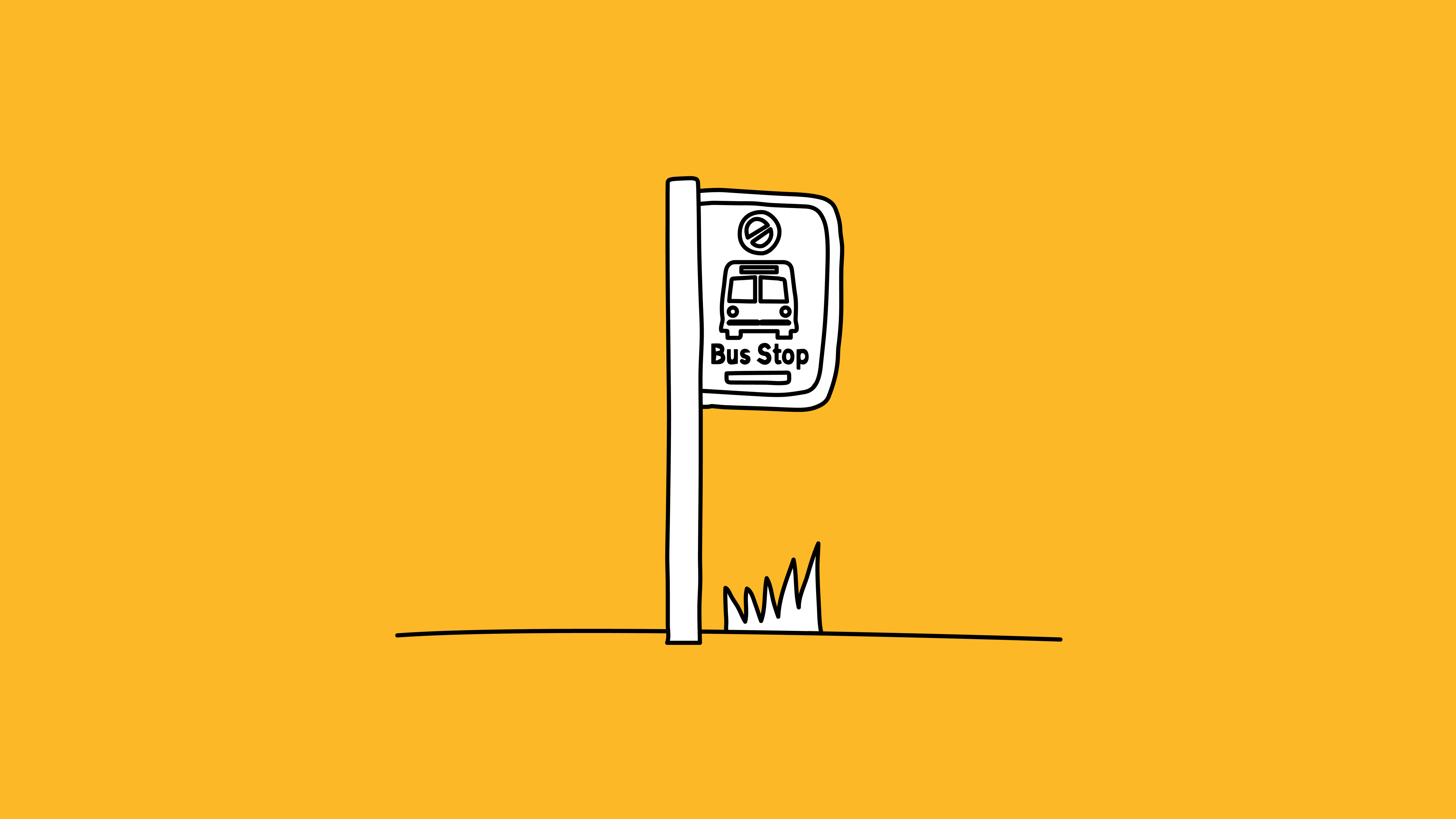 Illustration of a bus stop sign