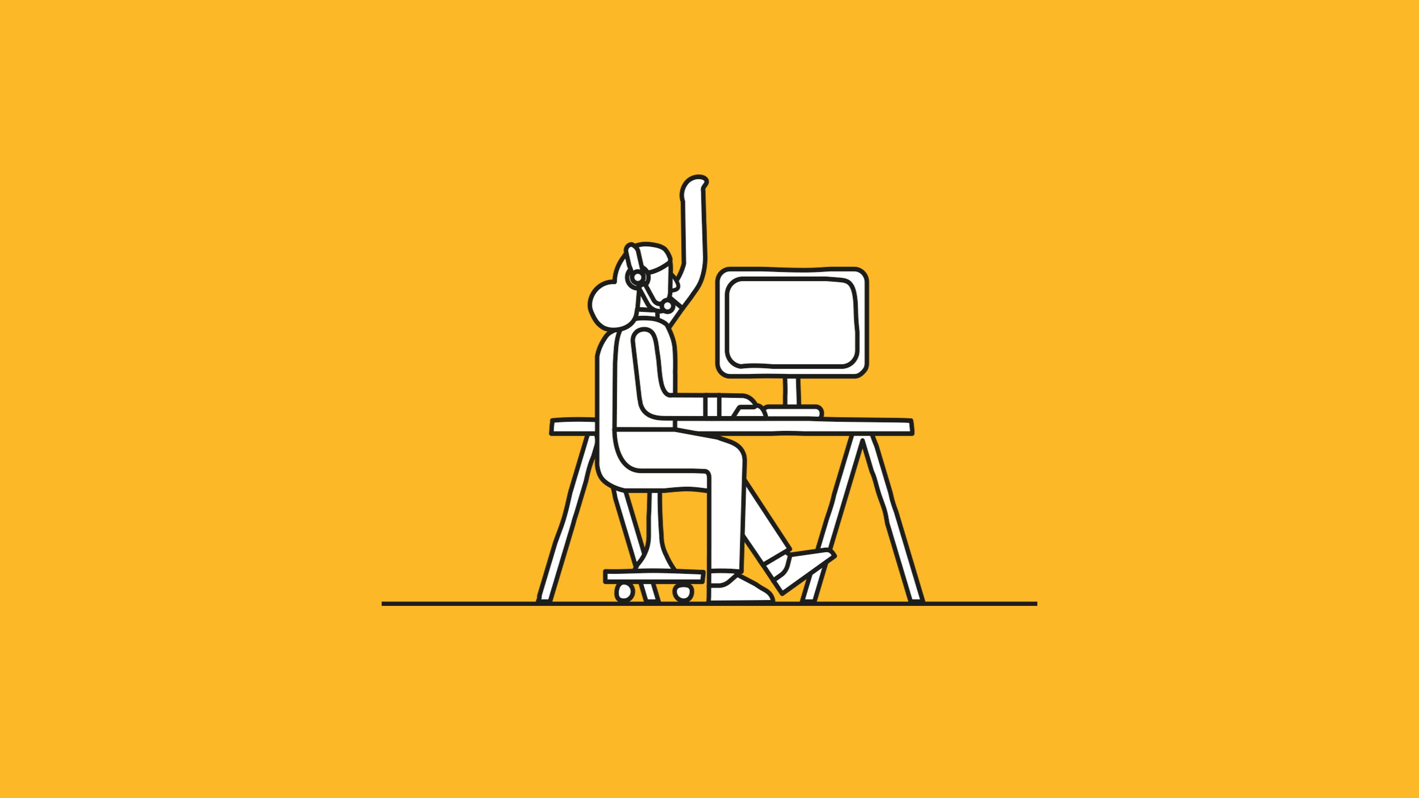 Illustration of person at a computer