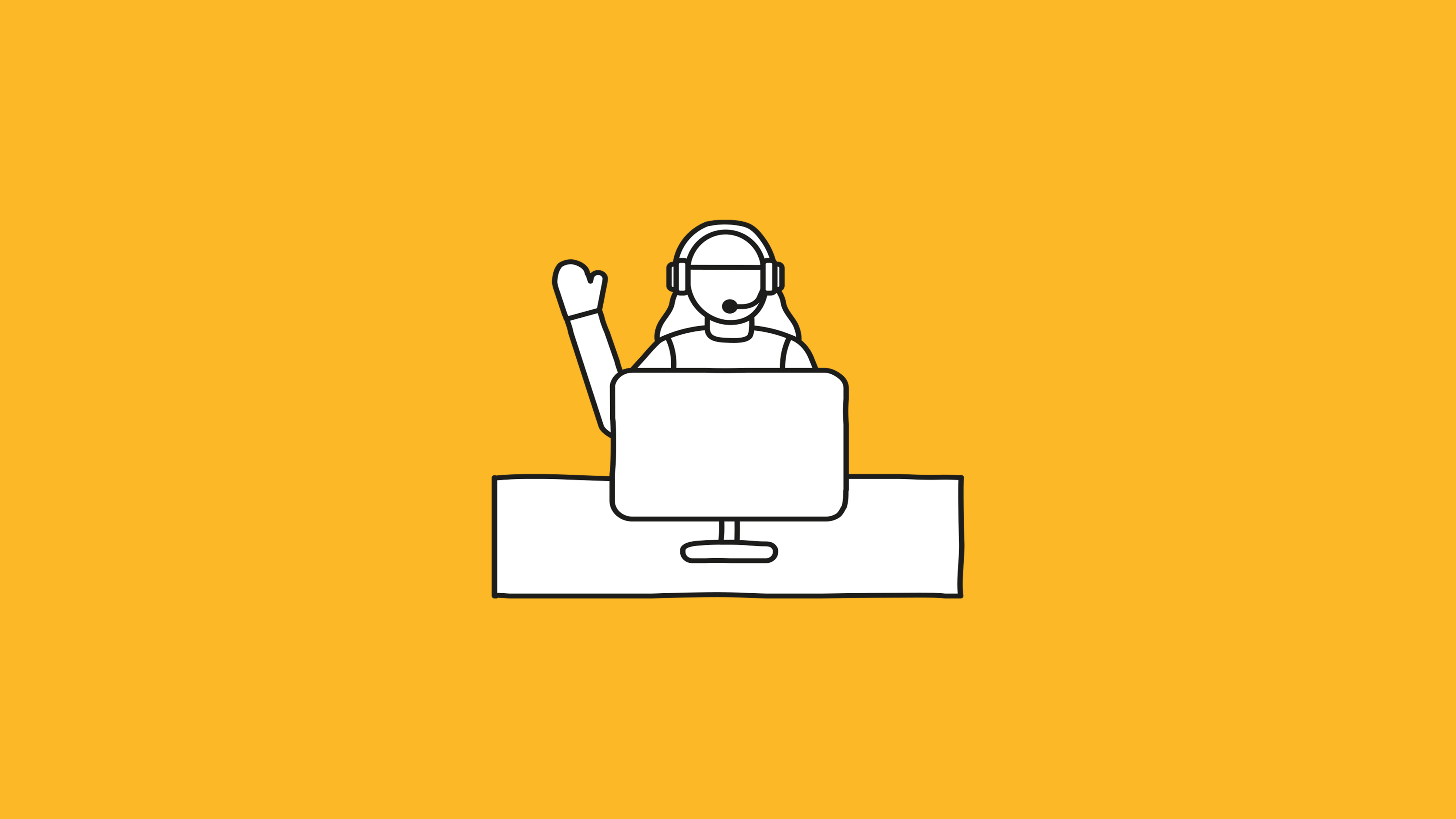 Illustration of person sitting at a computer