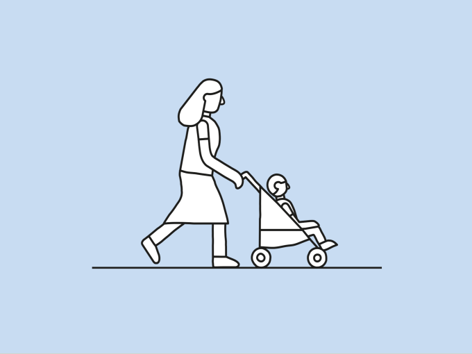 Mum and Pram Light Blue