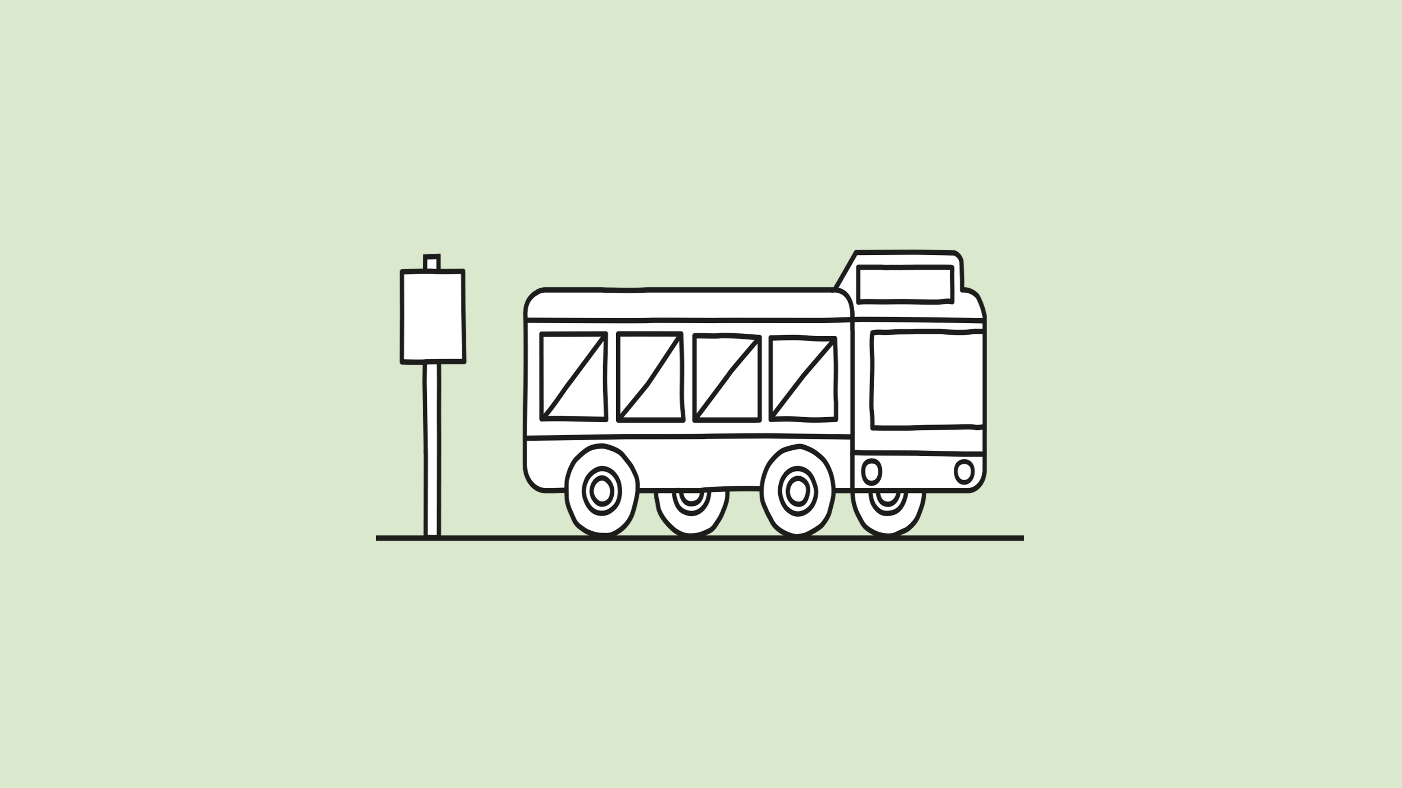 Illustration of a bus at a stop